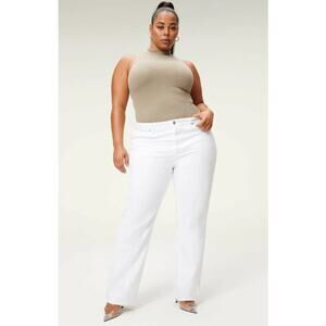 GOOD AMERICAN Good 90s Straight Jeans 27x31 US 4 White Denim High Rise NWT